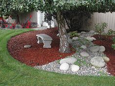 landscaping-ideas-with-rocks-and-mulch-19_16 Ideje za uređenje okoliša s kamenjem i malčem